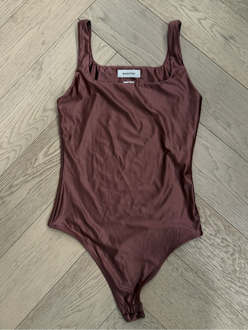 Babaton Metallic Pink Bodysuit with Snaps, Girly, Office wear, Girls Night XS